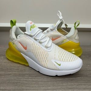 Nike Air Max 270 White Yellow Strike Crimson Bliss DV2184-100 Women's